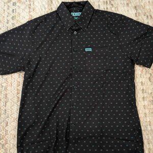 Dixxon Flannel Co shirt Lucky13 Mens L/XL short sleeve black button up-NWOT
